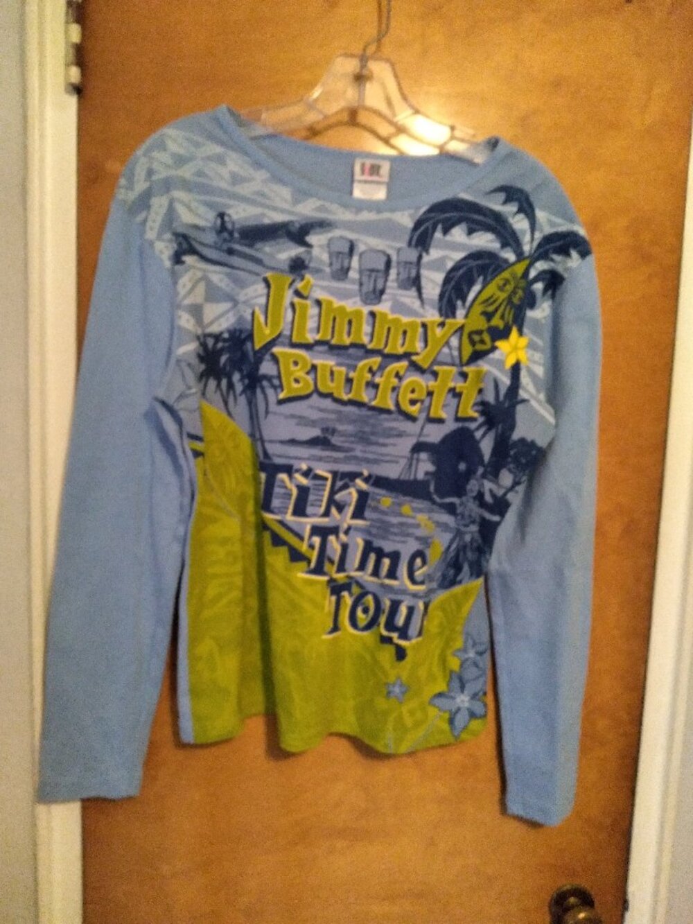 🍹 Vintage 2003 Jimmy Buffett "Tiki Time Tour" Long Sleeve Graphic Shirt 🦜 L/XL